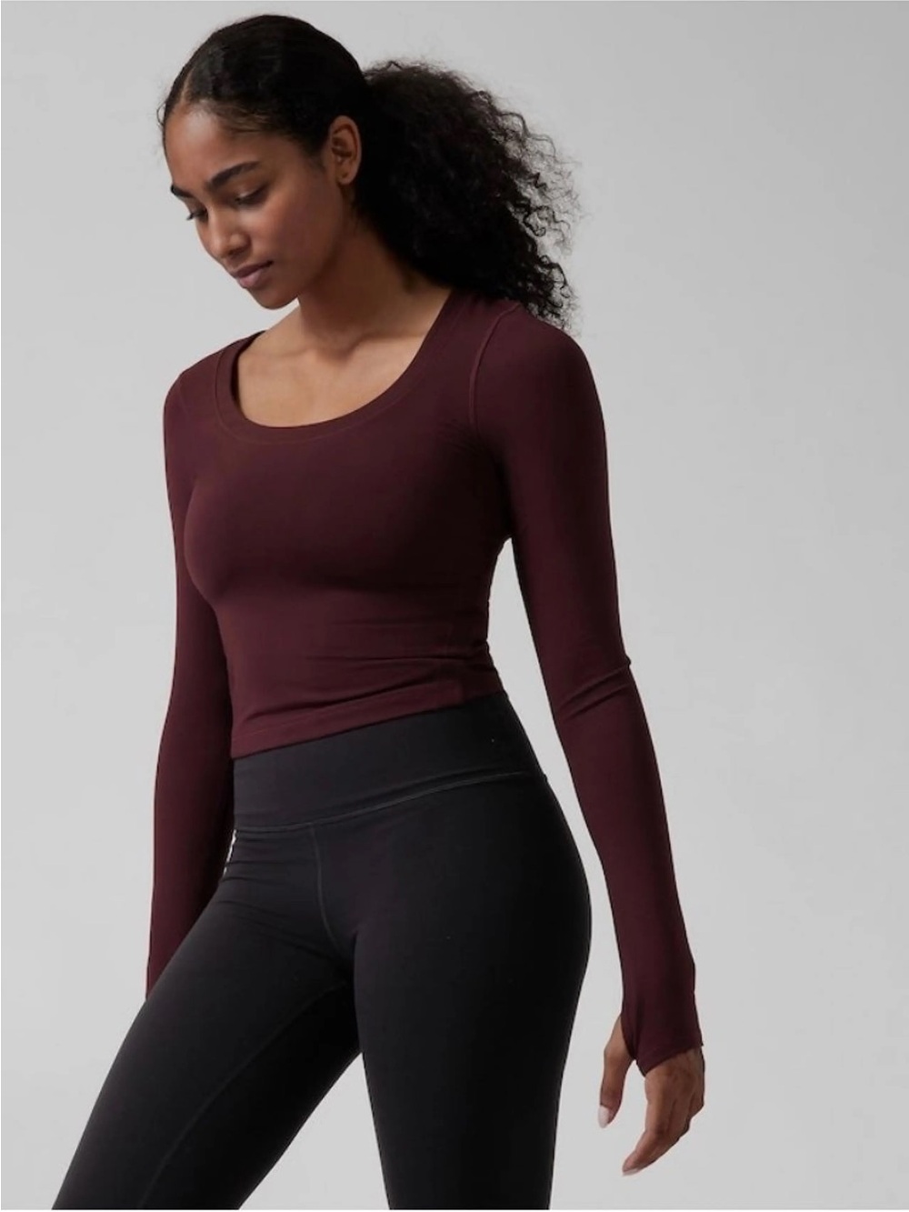 NWT Athleta Shanti Top in Burgundy Size M